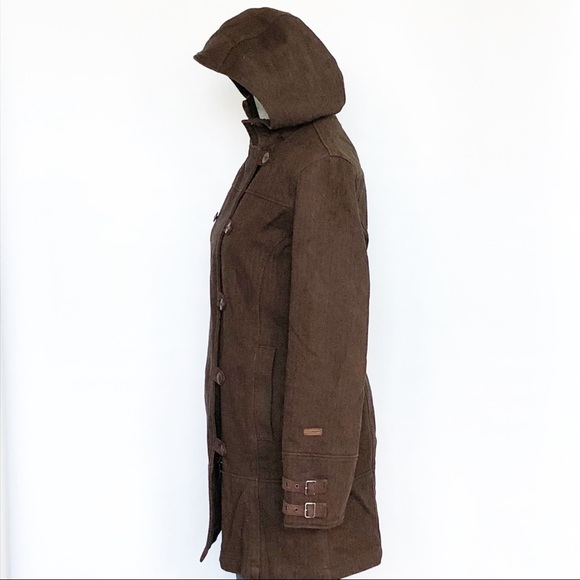 Columbia Wool XCO Hooded Buckle Long Coat SZ XS - Picture 4 of 8